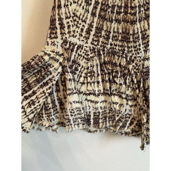 Free People Sierra Cami Criss Cross Top Size Small Brown Y2K Boho Flowy Festival - Picture 6 of 12